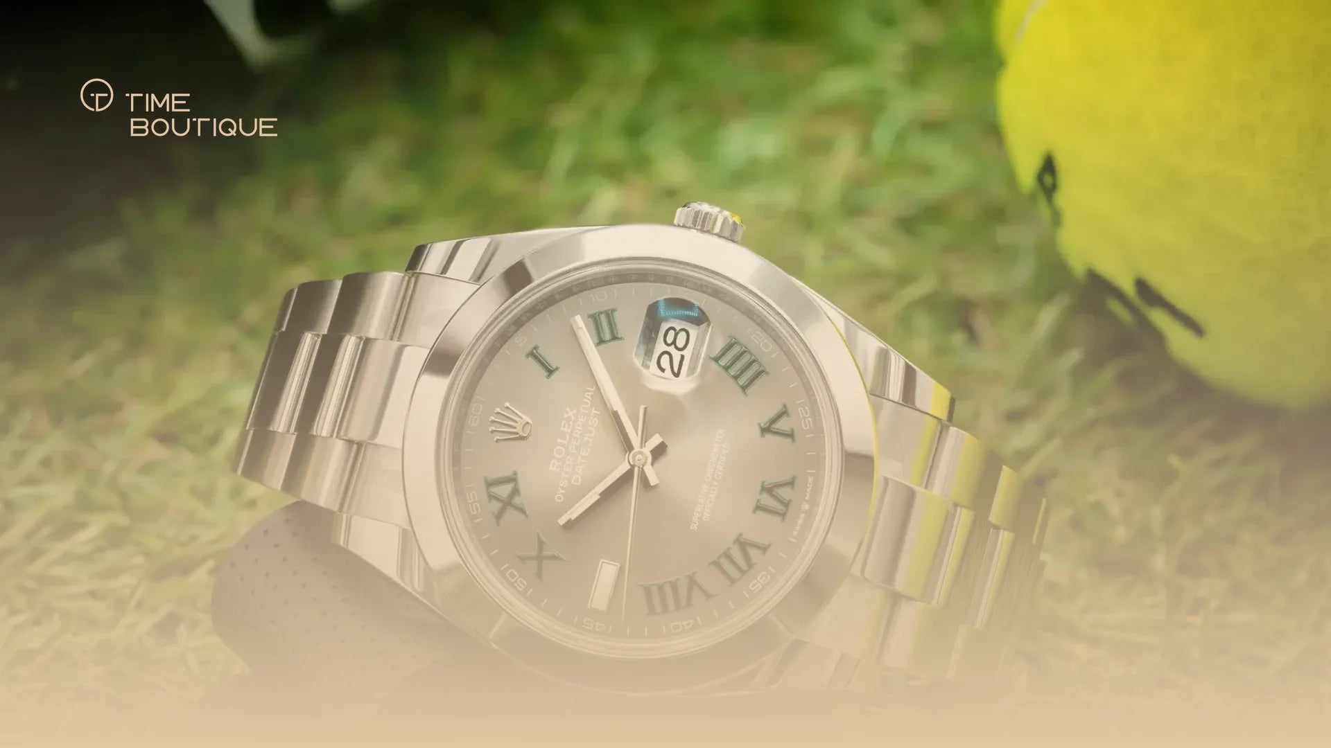 Rolex Datejust 41 with slate dial and green Roman numerals